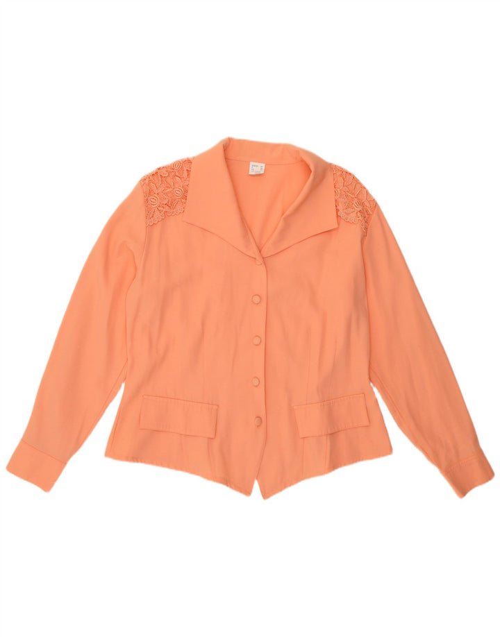 Camicia Donna VINTAGE Blusa IT 48 XL Arancione Viscosa
