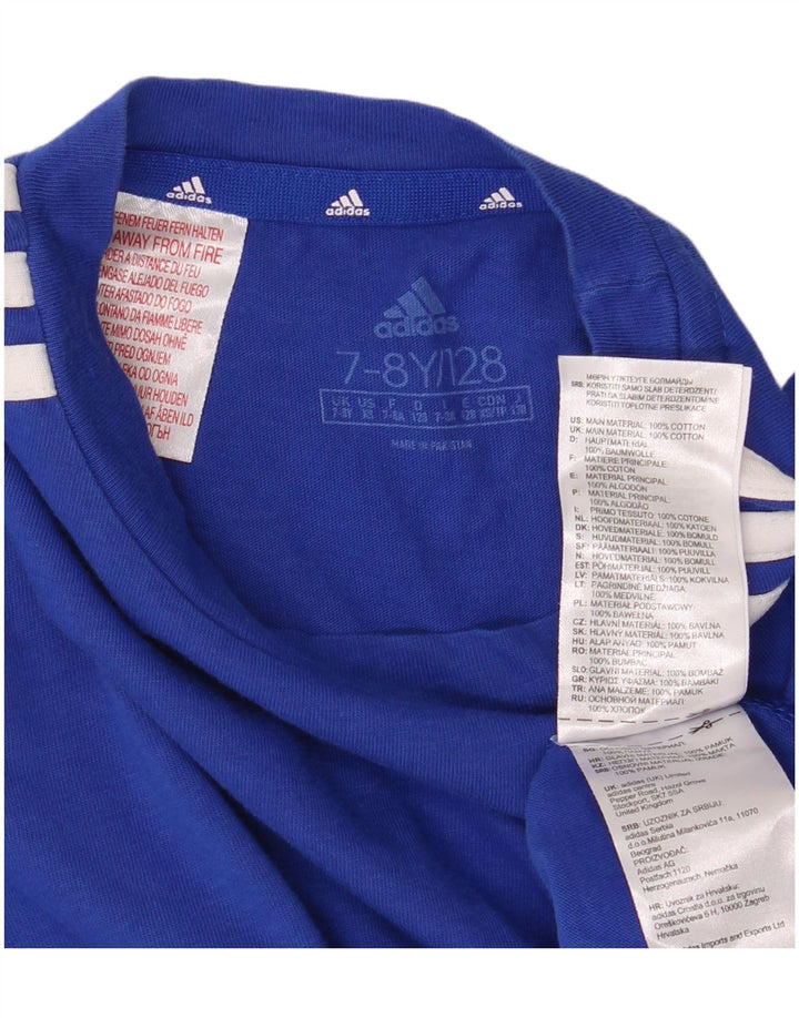 T-shirt Adidas da ragazzo Top 7-8 anni in cotone blu