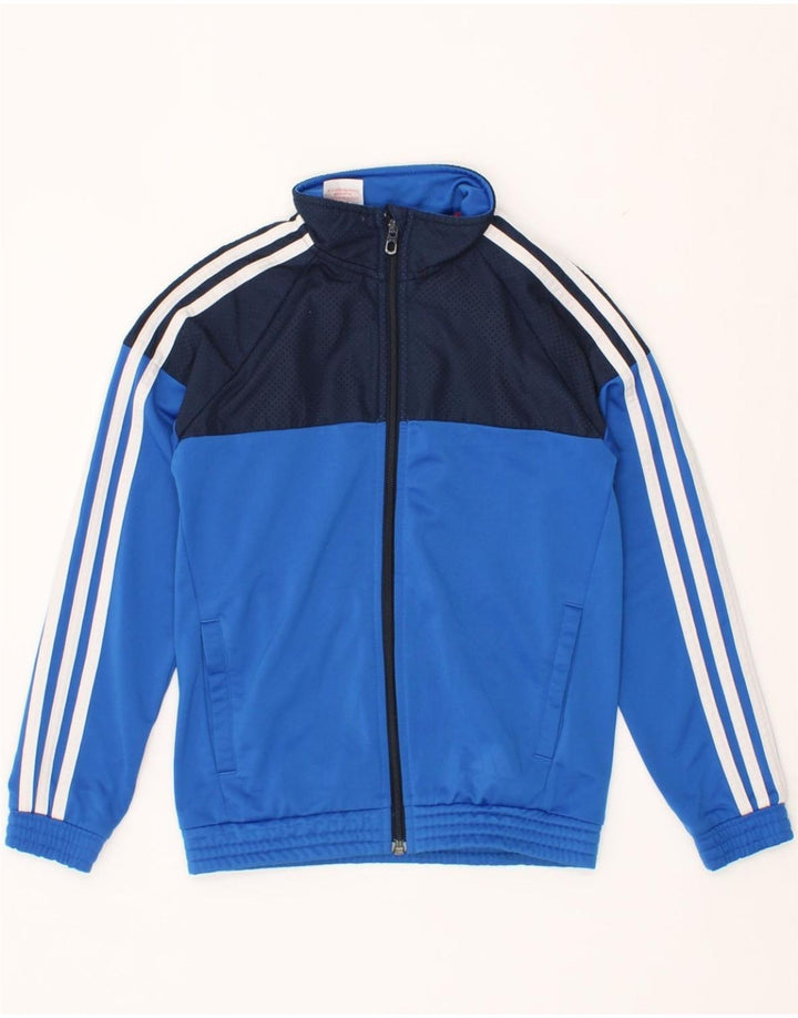 ADIDAS Boys Tracksuit Top Jacket 9-10 Years Blue Colourblock Polyester Vintage Adidas and Second-Hand Adidas from Messina Hembry 