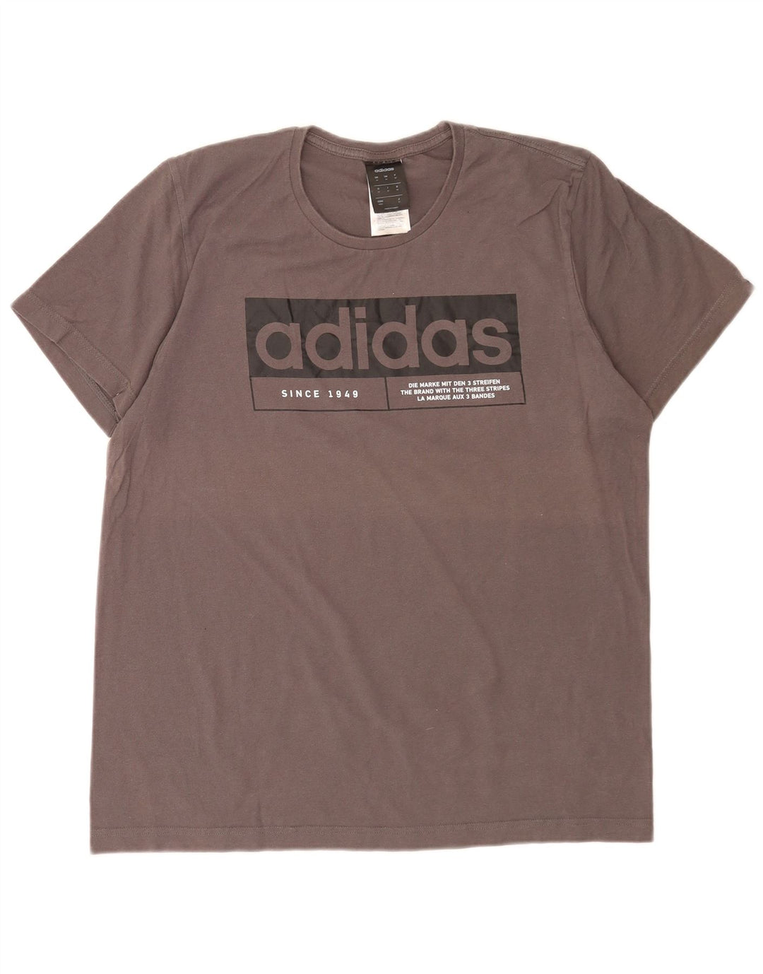 T-shirt grafica da uomo Adidas Top in cotone grigio medio