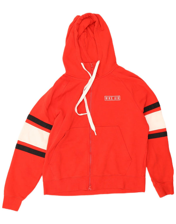 Felpa con cappuccio e zip Nike da uomo, grande, in cotone color block rosso