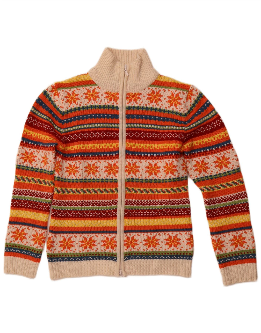 Maglione cardigan da donna TCM UK 10/12 Lana Fair Isle multicolore media