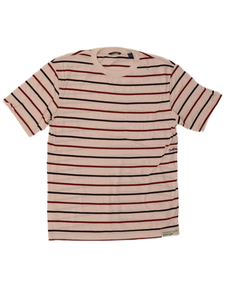 T-shirt da uomo Scotch & Soda Top in cotone a righe bianche medie