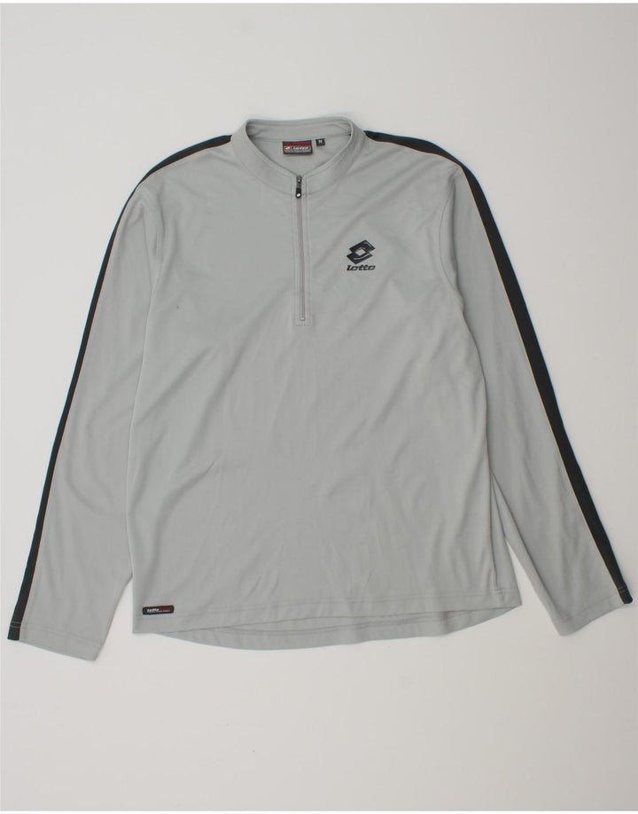 Top della tuta da uomo Lotto con zip e collo in tinta unita grigio medio