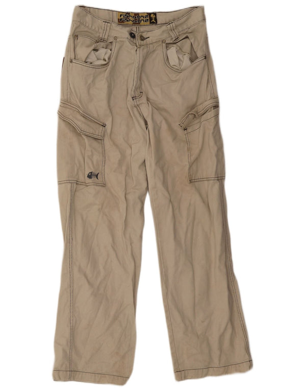Pantaloni cargo dritti da uomo Fishbone medi W32 L30 Beige