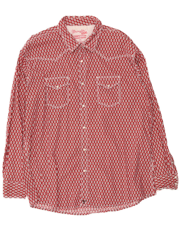 Camicia da uomo Wrangler 2XL Cotone geometrico rosso