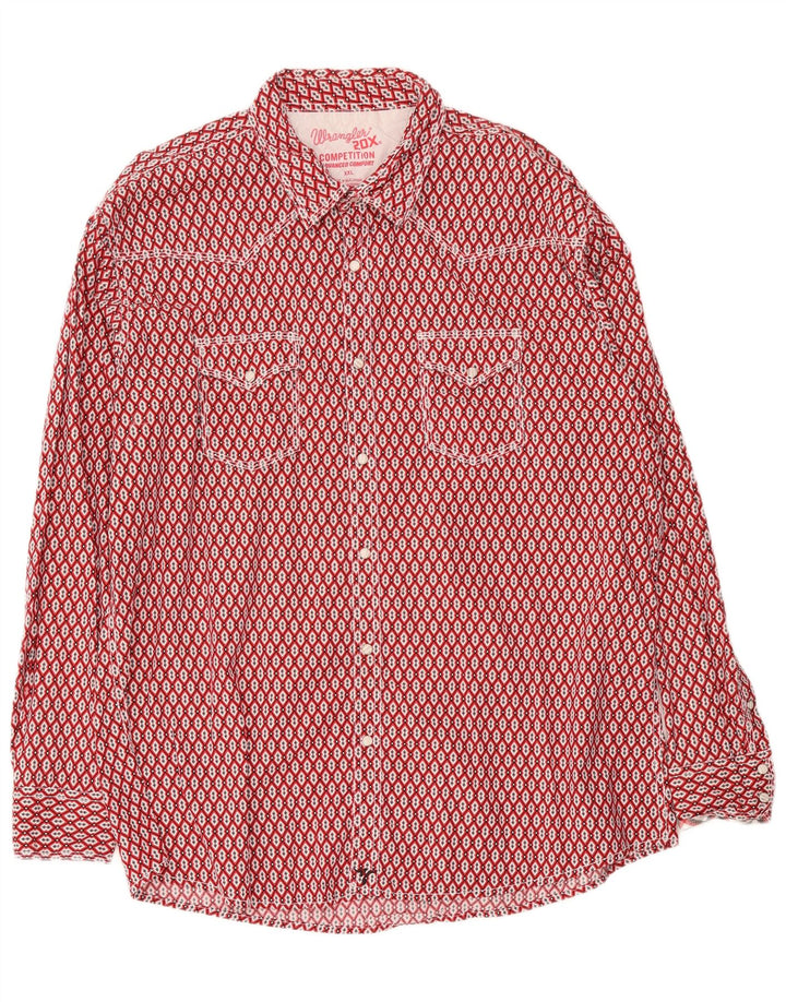 Camicia da uomo Wrangler 2XL Cotone geometrico rosso