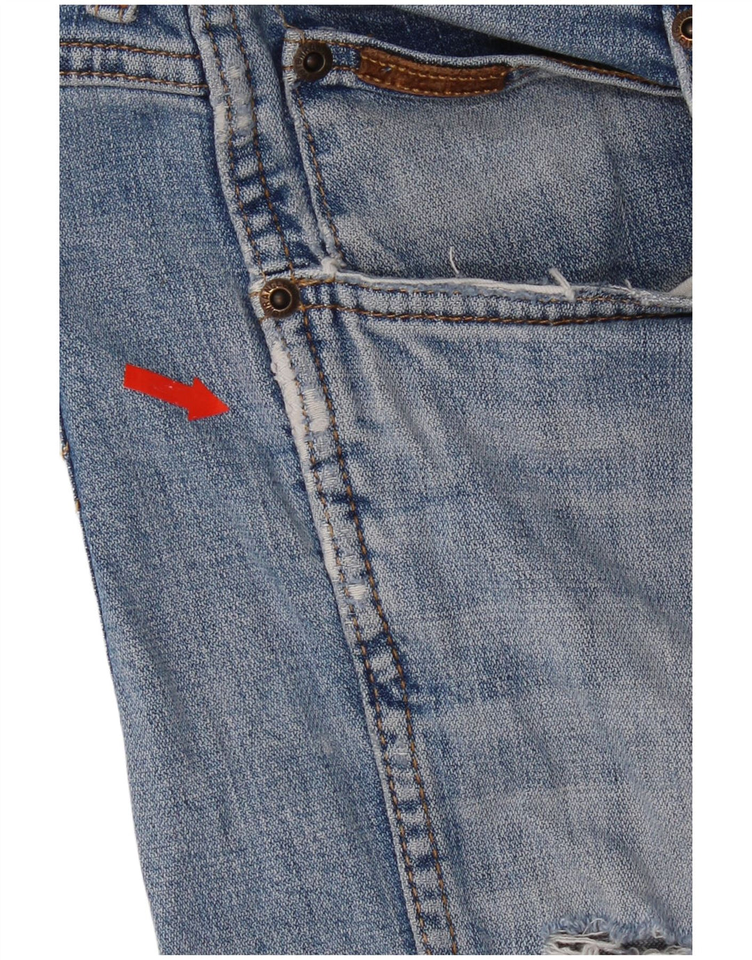 Pantaloncini di jeans invecchiati da uomo Wrangler W34 grande cotone blu