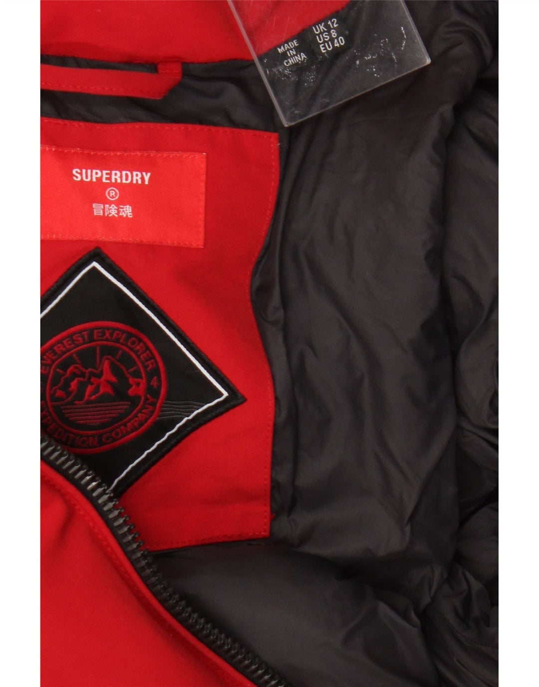 Giacca imbottita bomber da donna Superdry UK 12 poliestere rosso medio