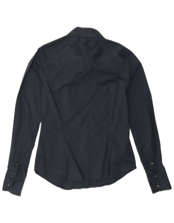 Camicia da donna Tommy Hilfiger UK 14 grande cotone blu navy