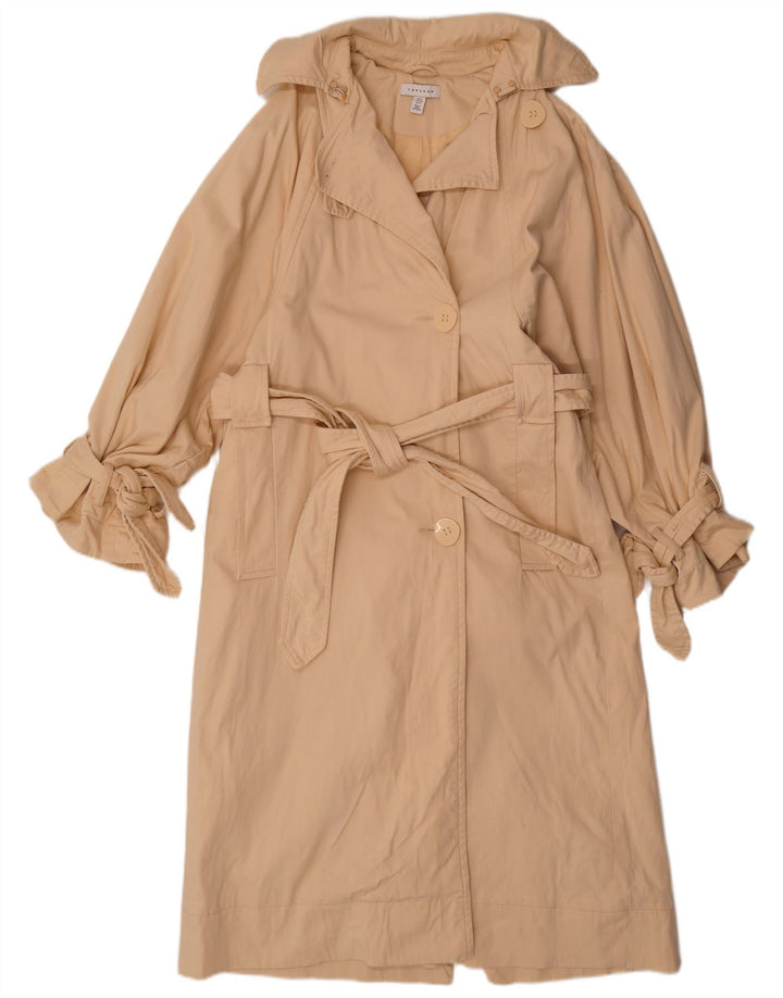 Trench oversize da donna Topshop UK 8 piccolo cotone beige
