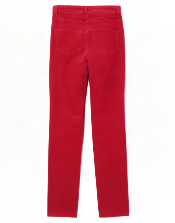 Pantaloni dritti in velluto a coste da donna Marks & Spencer UK 8 piccoli W26 L29 rossi