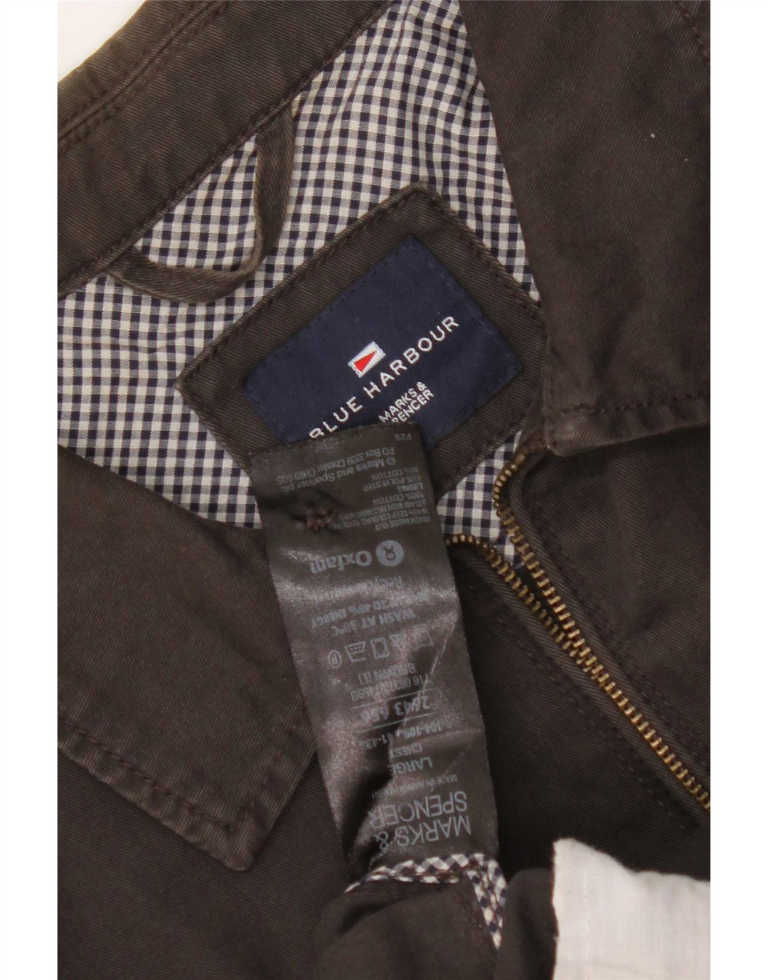 Giubbotto bomber da uomo Marks & Spencer Blue Harbour UK 40 grande cotone marrone