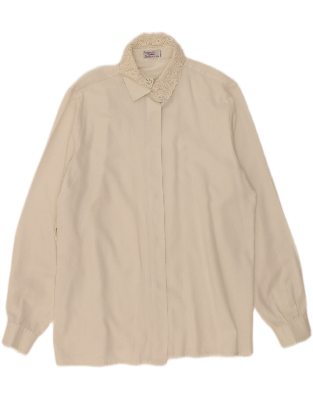 EMMANUEL SCHVILI Womens Shirt UK 16 Large Off White Cotton Vintage Emmanuel Schvili and Second-Hand Emmanuel Schvili from Messina Hembry 
