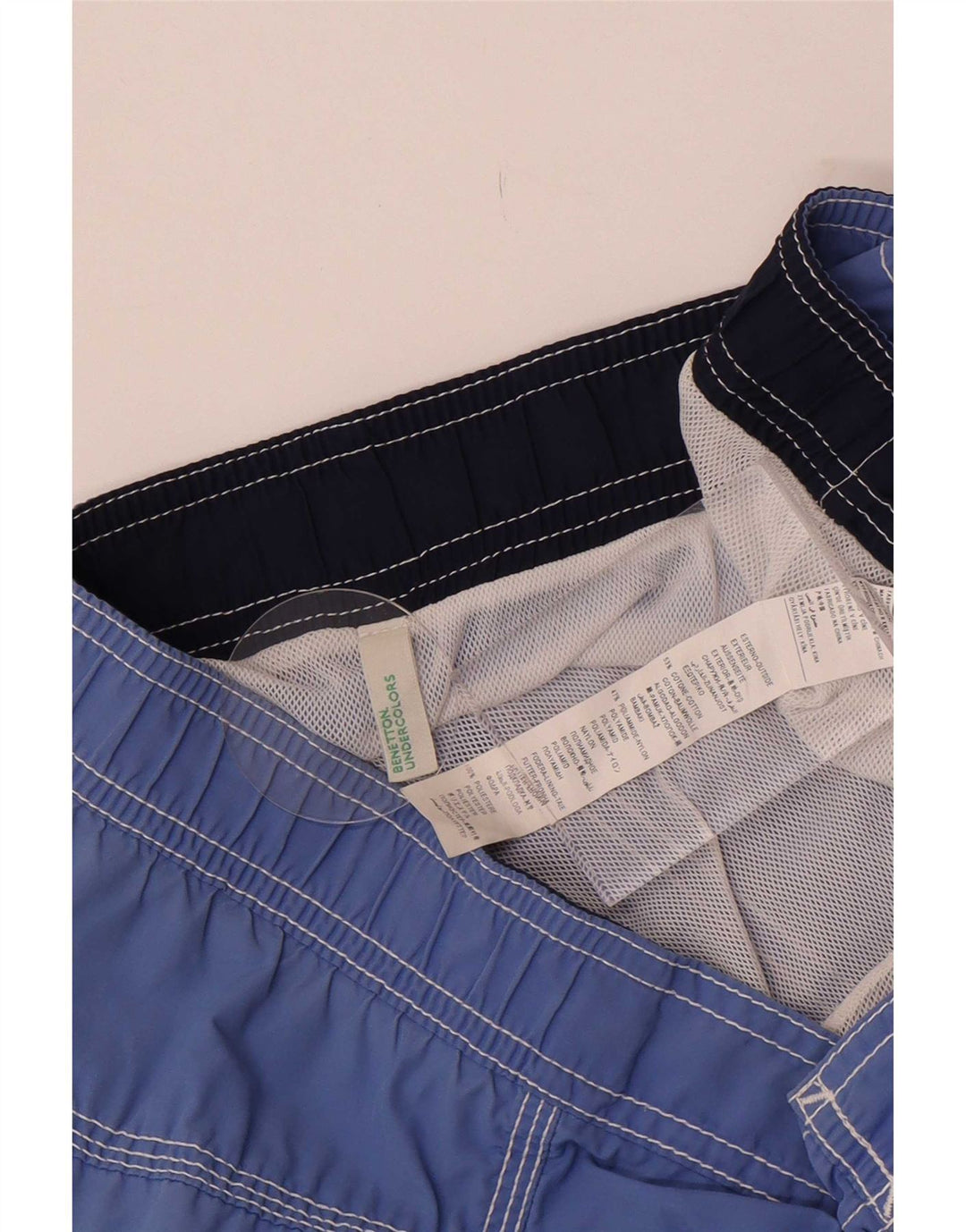 Pantaloncini da bagno da uomo Benetton piccoli in cotone blu