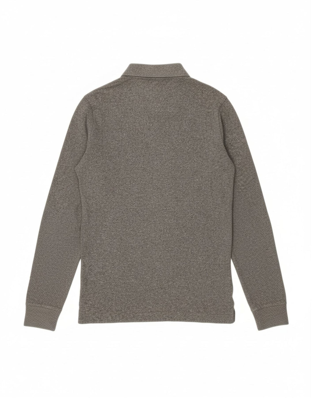 SUPERDRY Mens Long Sleeve Polo Shirt Small Grey Cotton