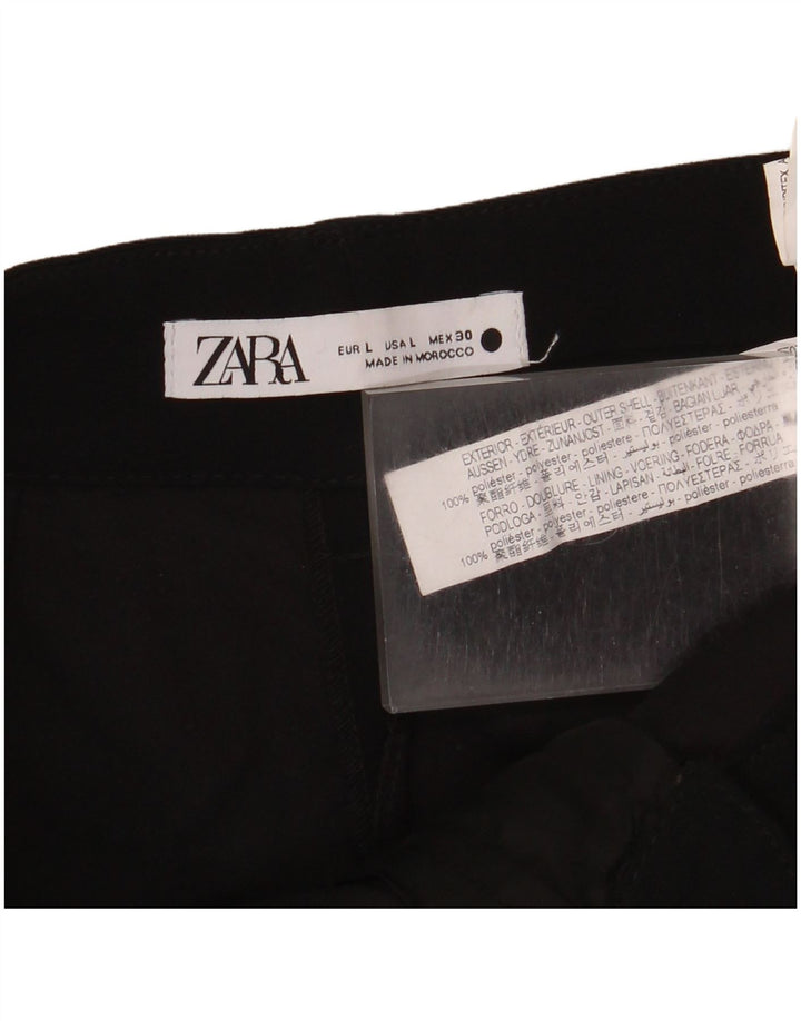 Pantaloni chino con pegging da donna Zara grandi W32 L32 poliestere nero