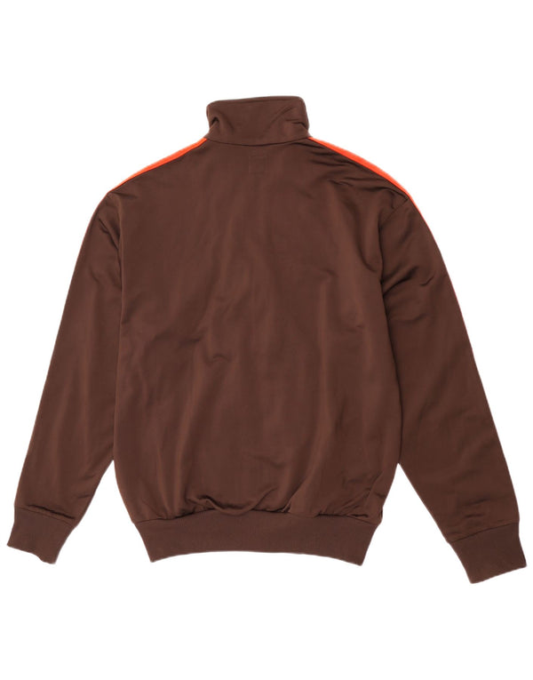 Giacca superiore della tuta da uomo Adidas in poliestere marrone medio