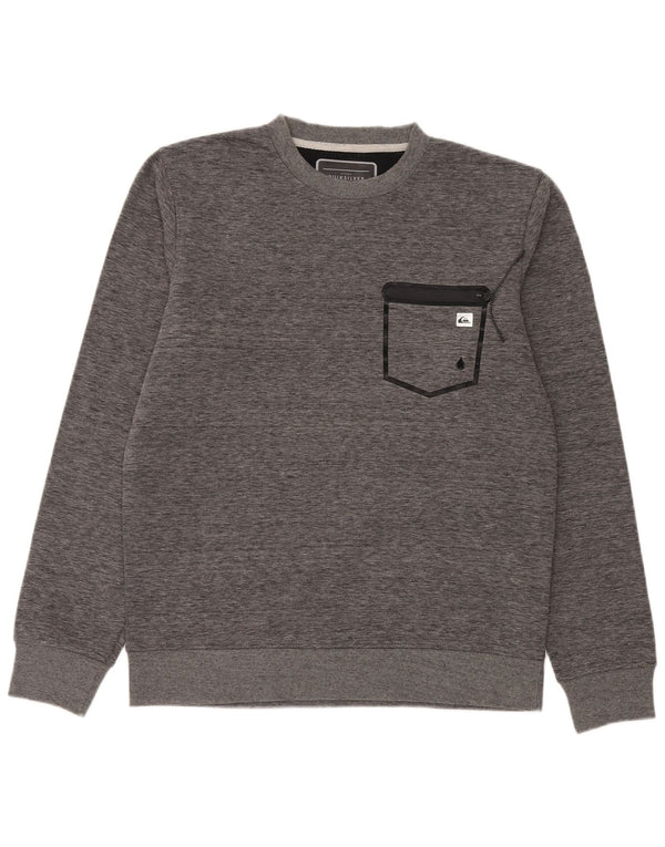 Felpa Quiksilver da uomo con vestibilità regolare, poliestere chiazzato grigio medio