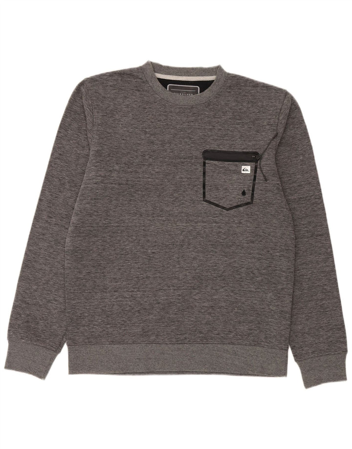Felpa Quiksilver da uomo con vestibilità regolare, poliestere chiazzato grigio medio