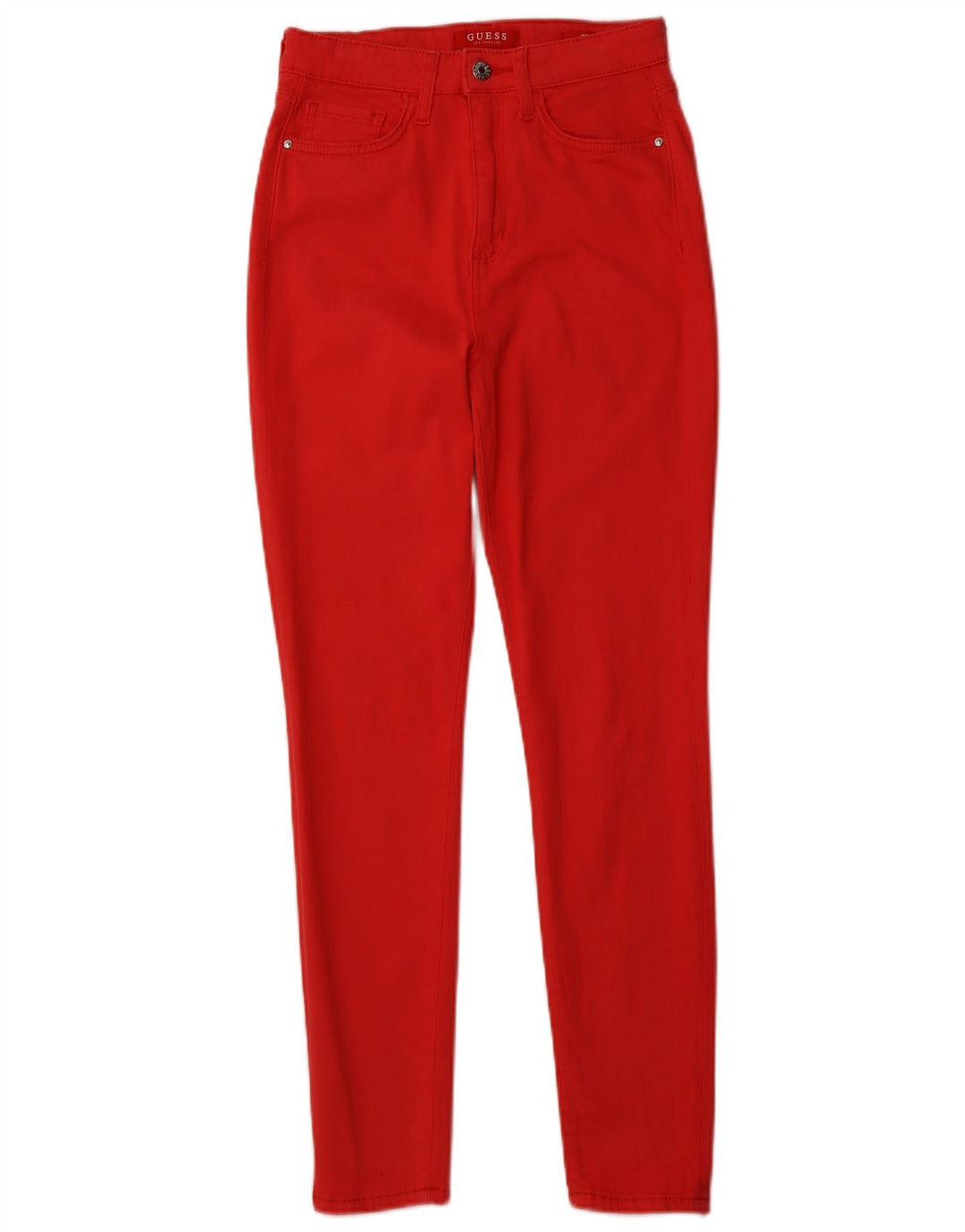 Jeans skinny GUESS da donna a vita alta W27 L27 cotone rosso