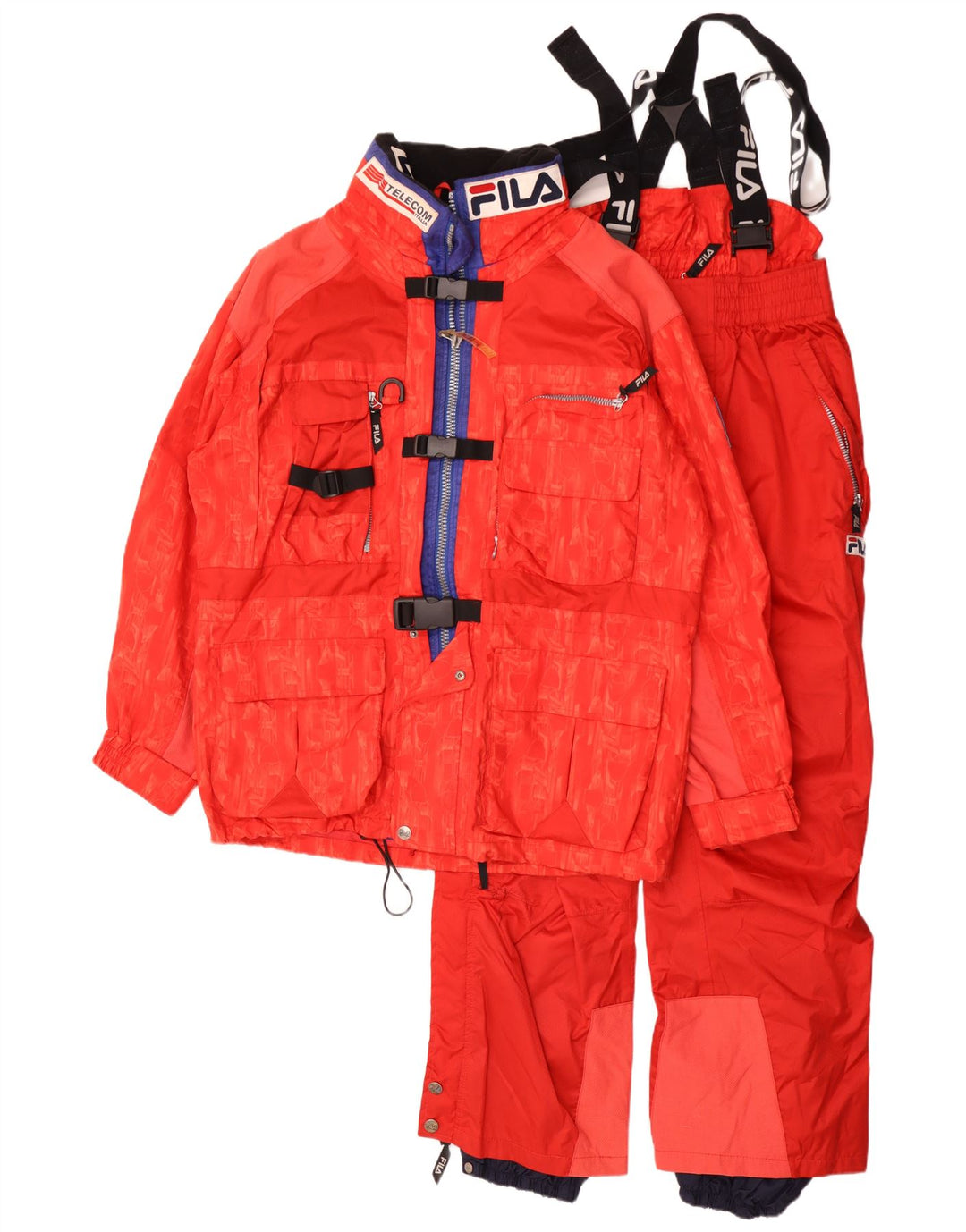 Fila Uomo Graphic Set da 2 pezzi IT 48 Medium W30 L29 Rosso Colourblock