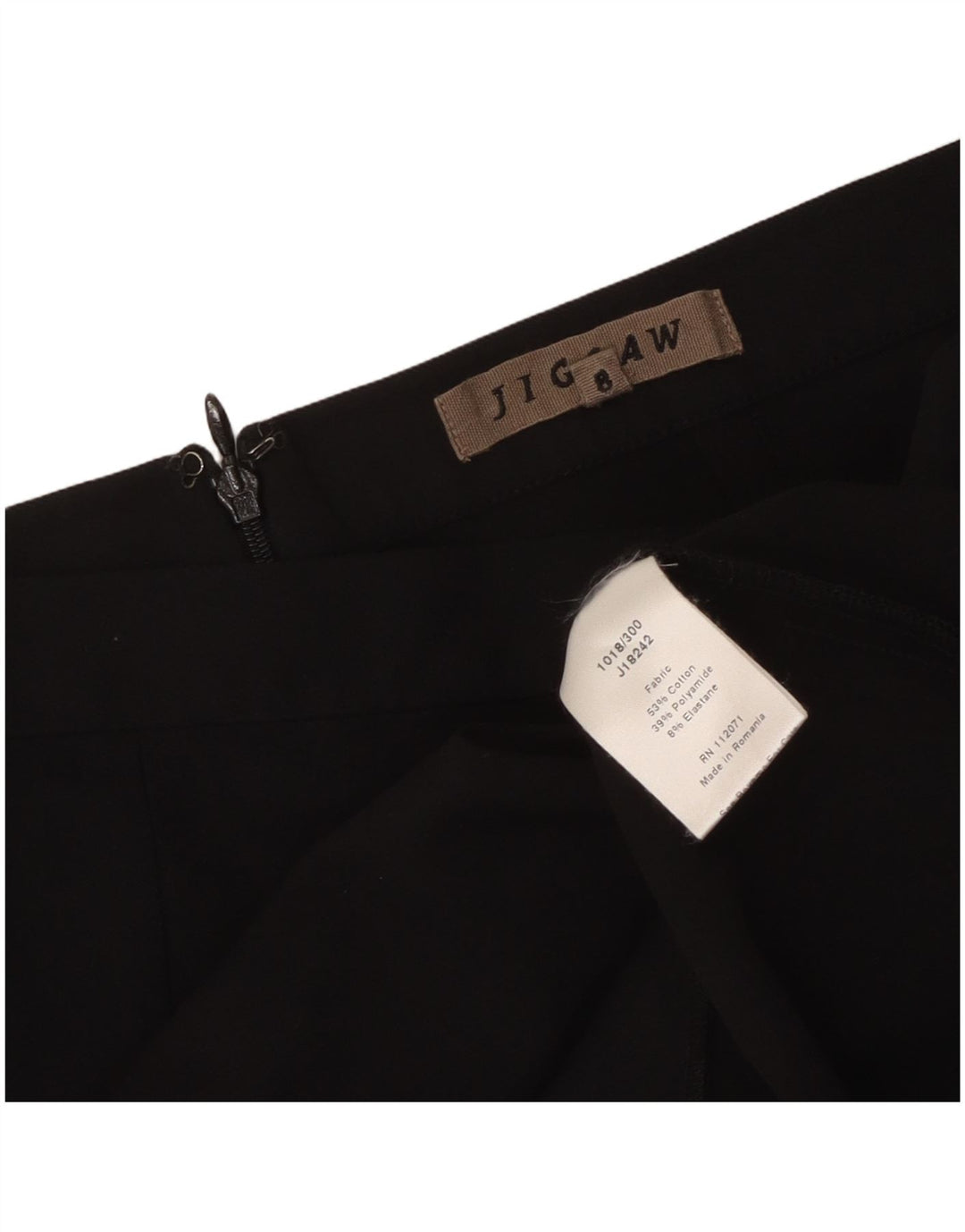 Gonna a tubino da donna Jigsaw UK 8 piccola W30 cotone nero