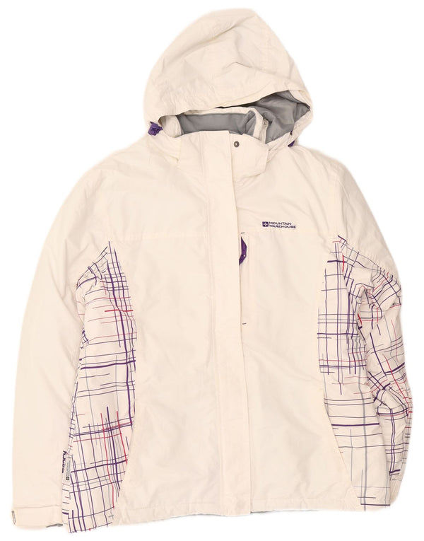 Giacca a vento con cappuccio da donna Mountain Warehouse UK 16 Large White Check