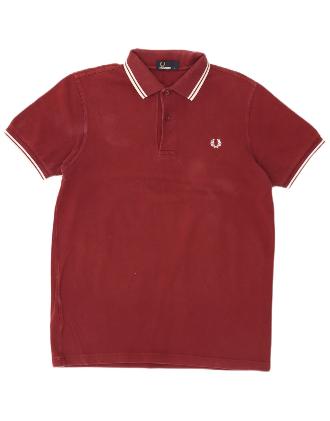 Polo da uomo Fred Perry piccola in cotone a righe bordeaux
