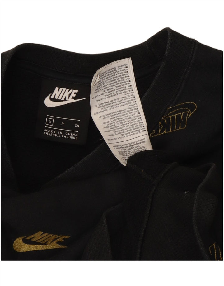 Felpa oversize con grafica Nike da donna UK 10 piccola in cotone nero