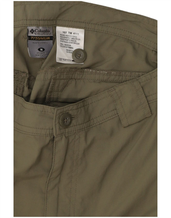 COLUMBIA Pantaloncini cargo da uomo in titanio medi W32 nylon kaki