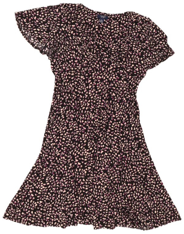 Abito a trapezio da donna Chaps UK 14 Grande poliestere maculato nero