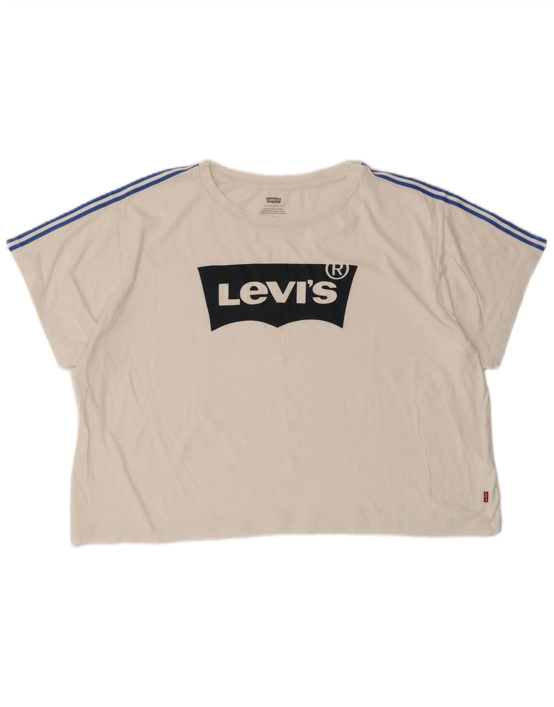 Levi's T-shirt grafica oversize corta da donna, taglia UK 14, colore bianco medio