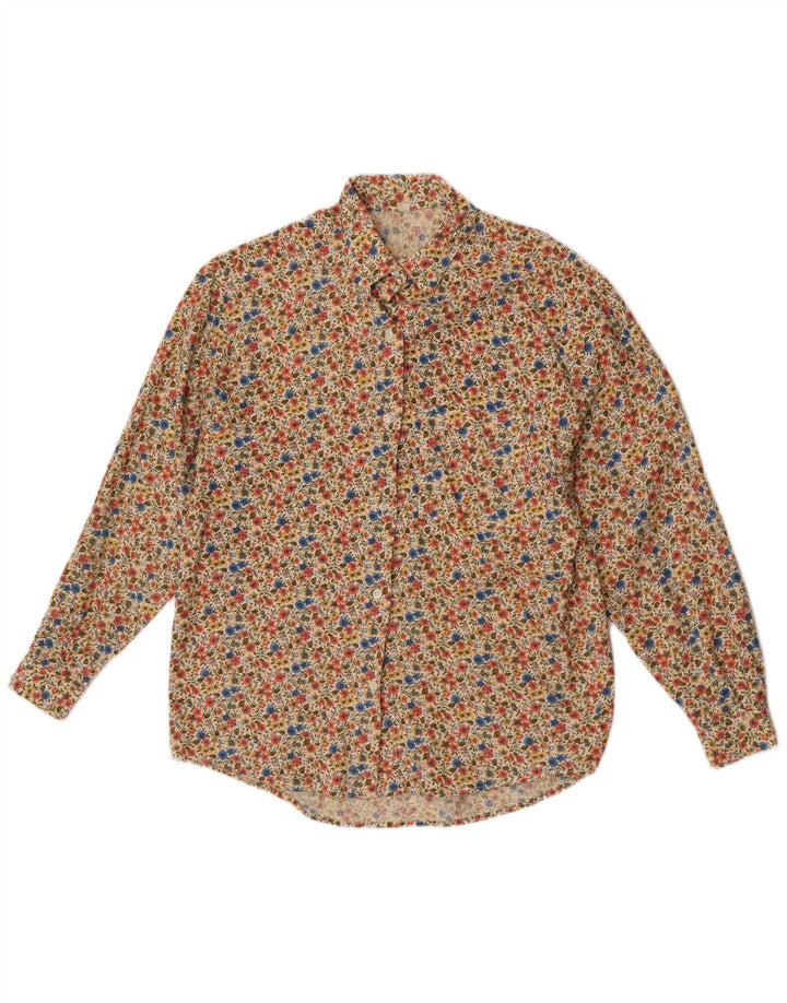 Camicia da donna vintage IT 42/44 Cotone floreale grande multicolore