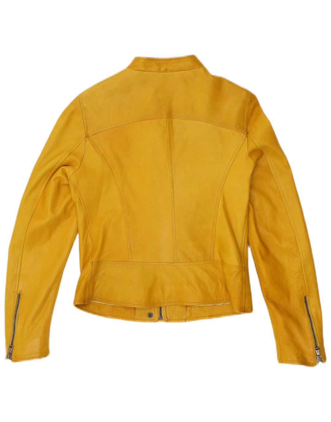 Giacca da motociclista in pelle da donna Bayside IT 44 Pelle gialla media
