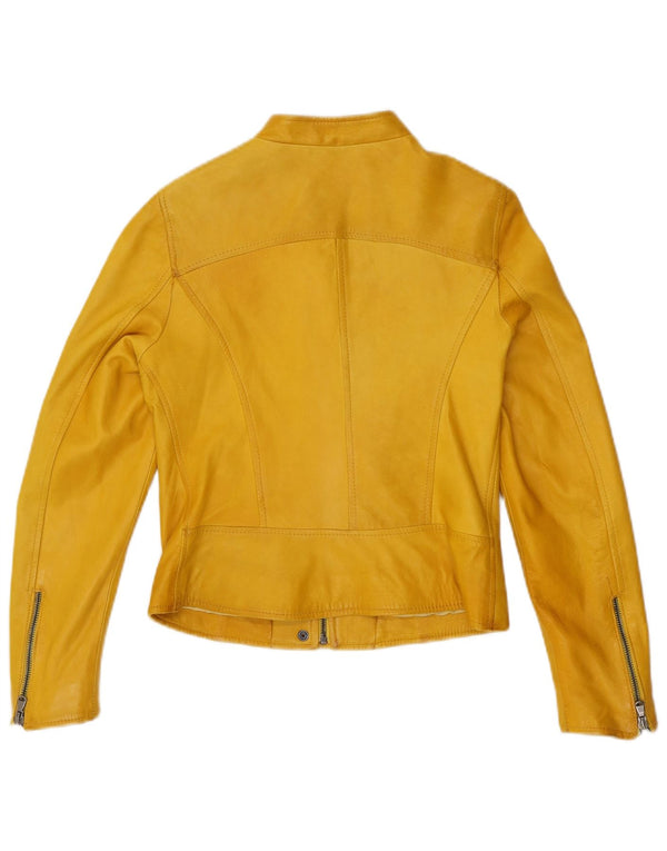 Giacca da motociclista in pelle da donna Bayside IT 44 Pelle gialla media