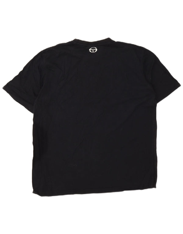 T-shirt grafica da uomo Sergio Tacchini Top XL in cotone nero