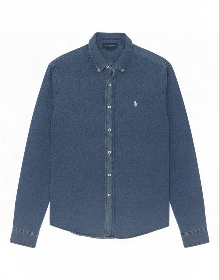 Camicia da uomo Ralph Lauren grande in cotone blu