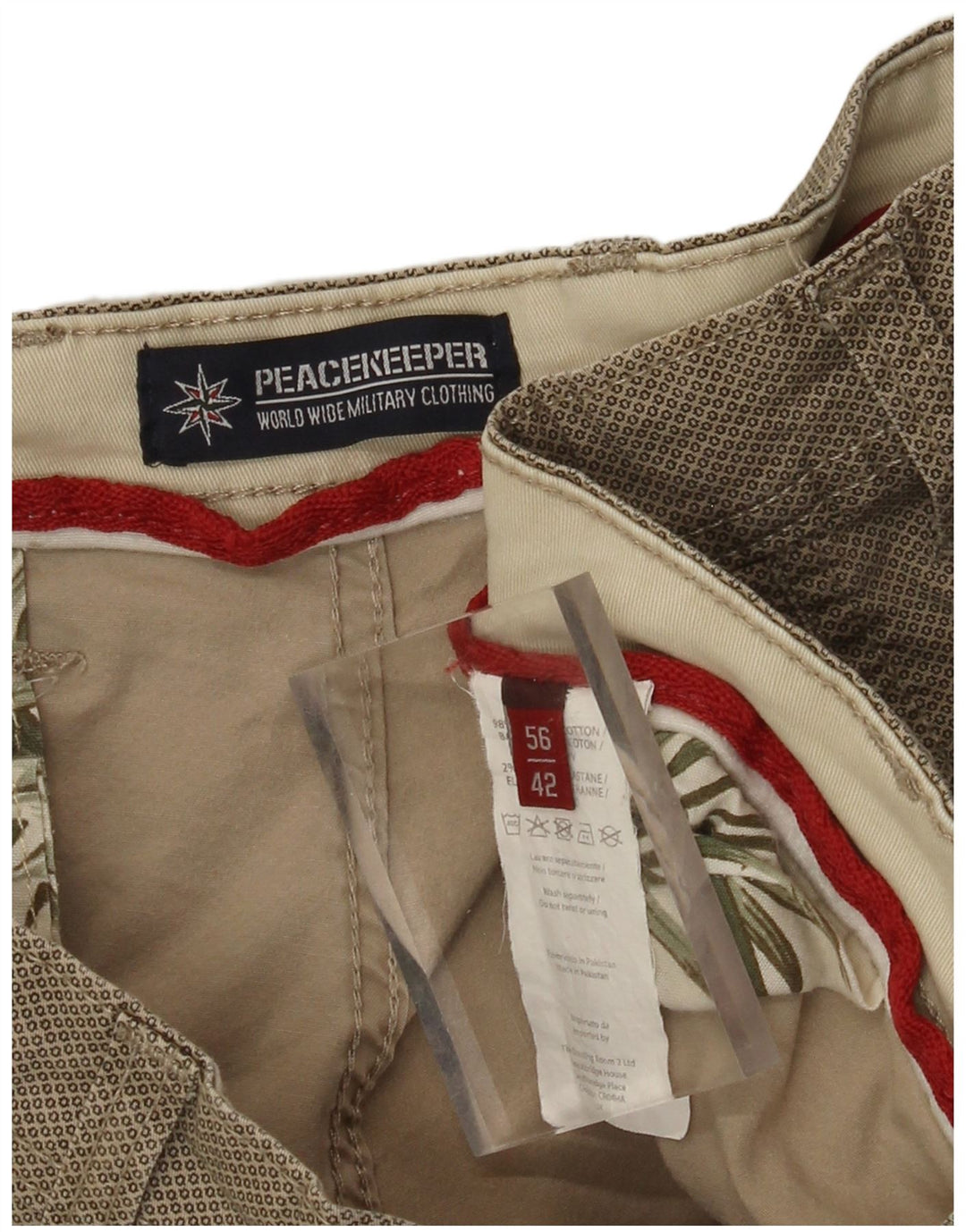 VINTAGE Mens Cargo Shorts W42 2XL Khaki Spotted Cotton