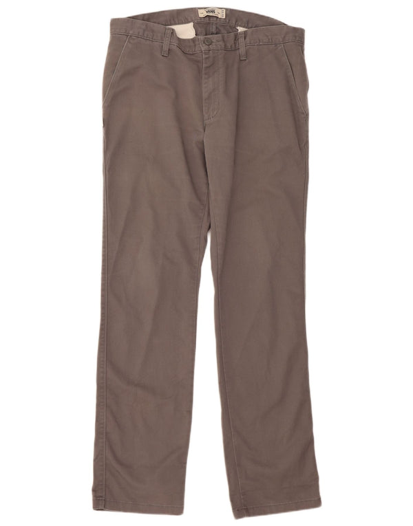 Pantaloni chino dritti da uomo Vans W34 L33 in cotone grigio
