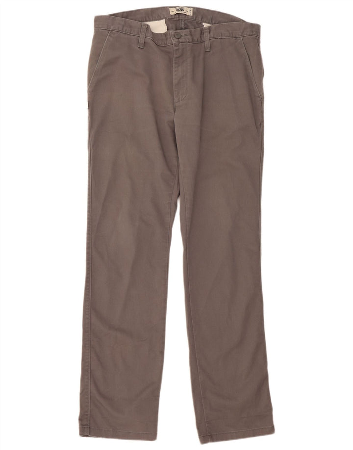 Pantaloni chino dritti da uomo Vans W34 L33 in cotone grigio