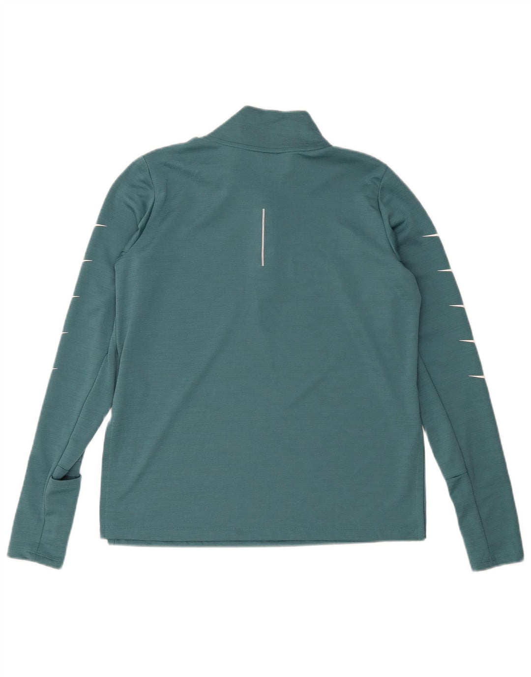 Top Nike da uomo Dri Fit con zip e collo grafico a maniche lunghe in poliestere verde medio