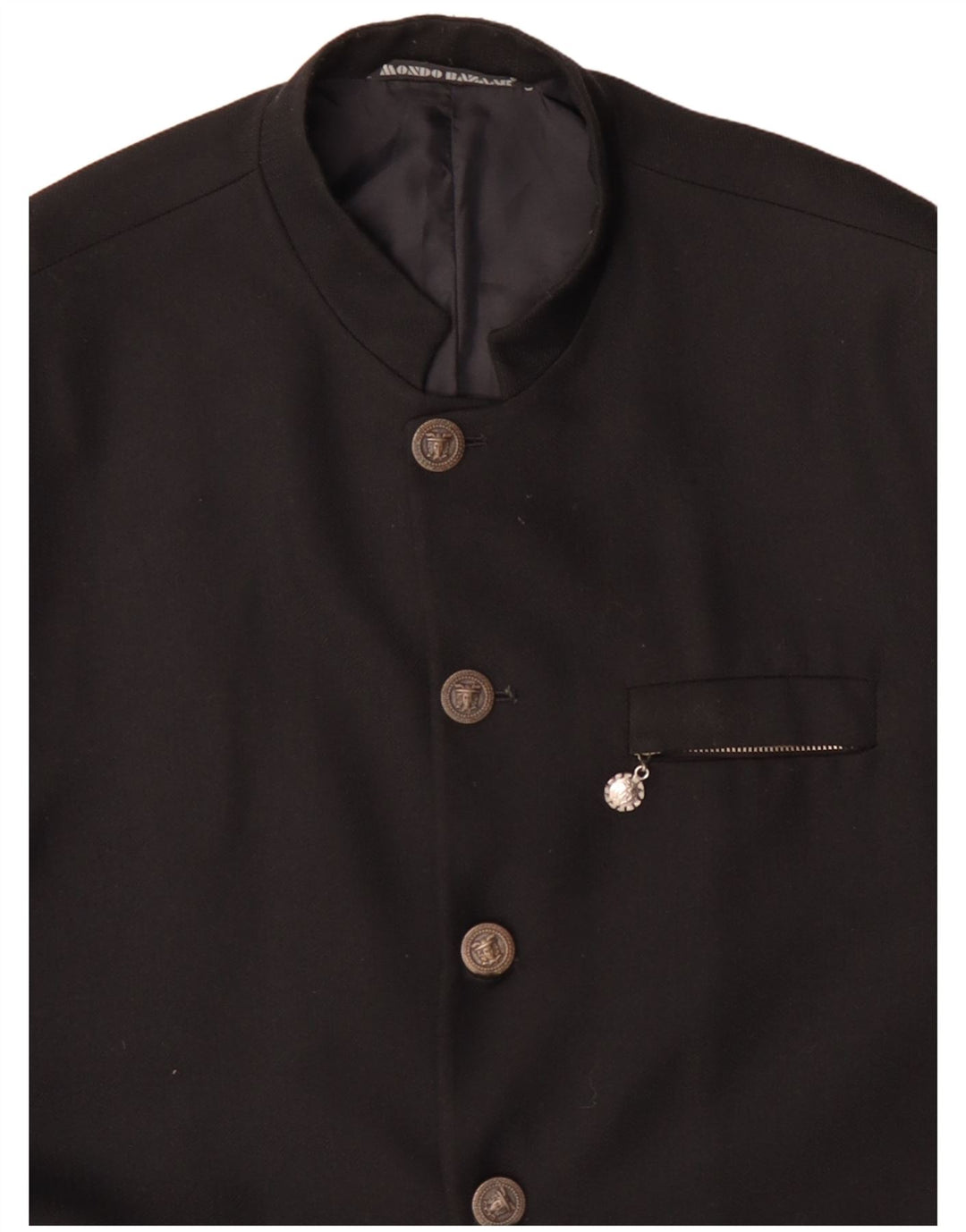 Giacca blazer da uomo a 5 bottoni VINTAGE UK 40 grande viscosa nera