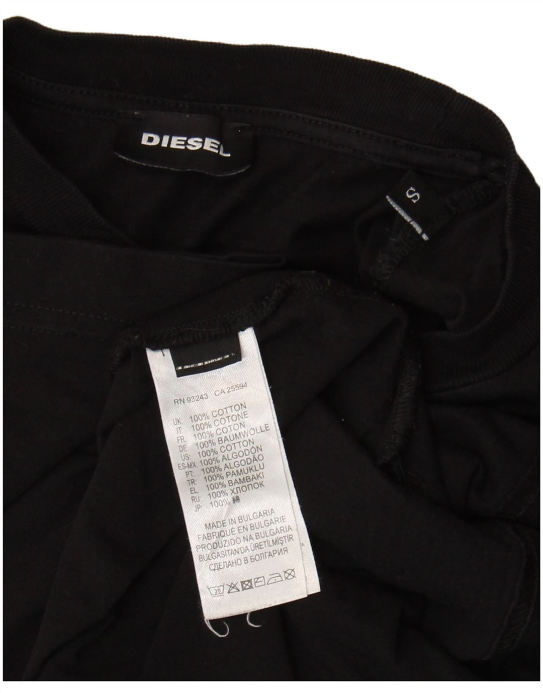 T-shirt grafica da uomo Diesel Top piccola in cotone nero