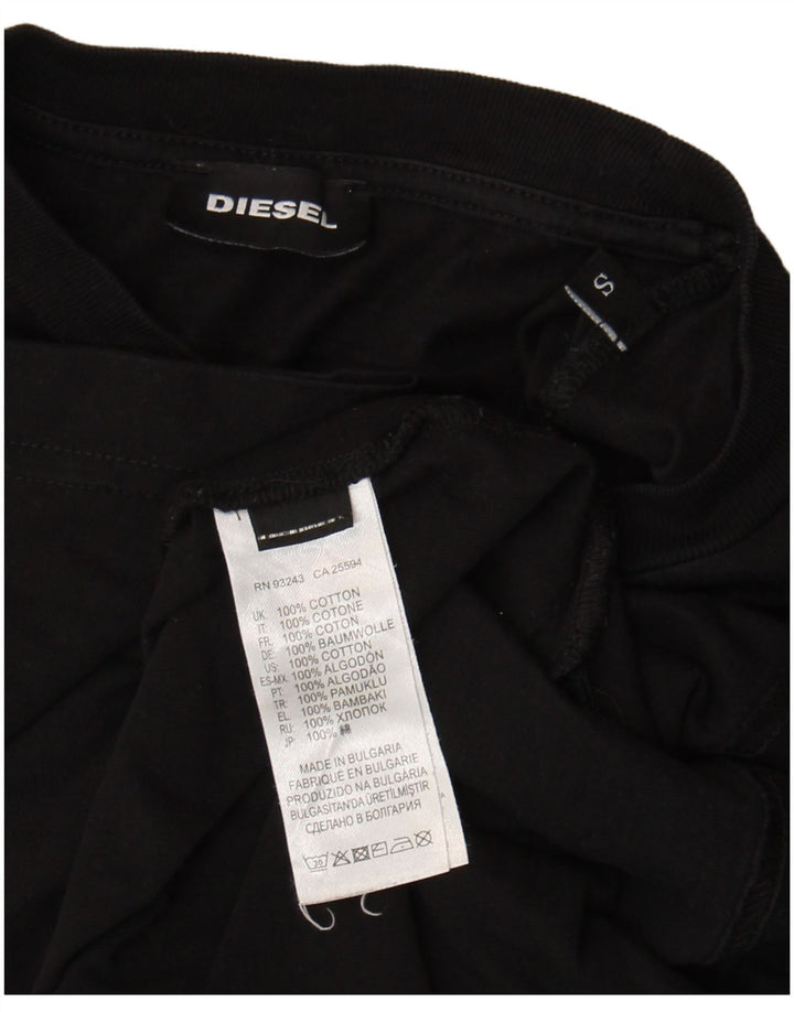 T-shirt grafica da uomo Diesel Top piccola in cotone nero