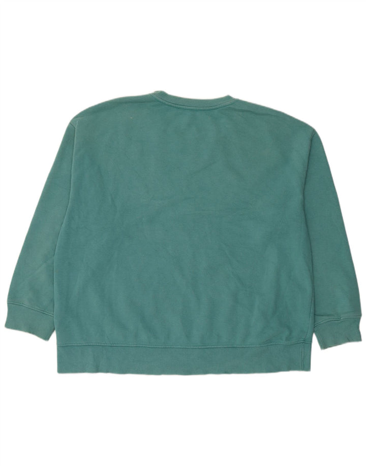 Felpa oversize con grafica da donna Zara UK 16 grande cotone blu