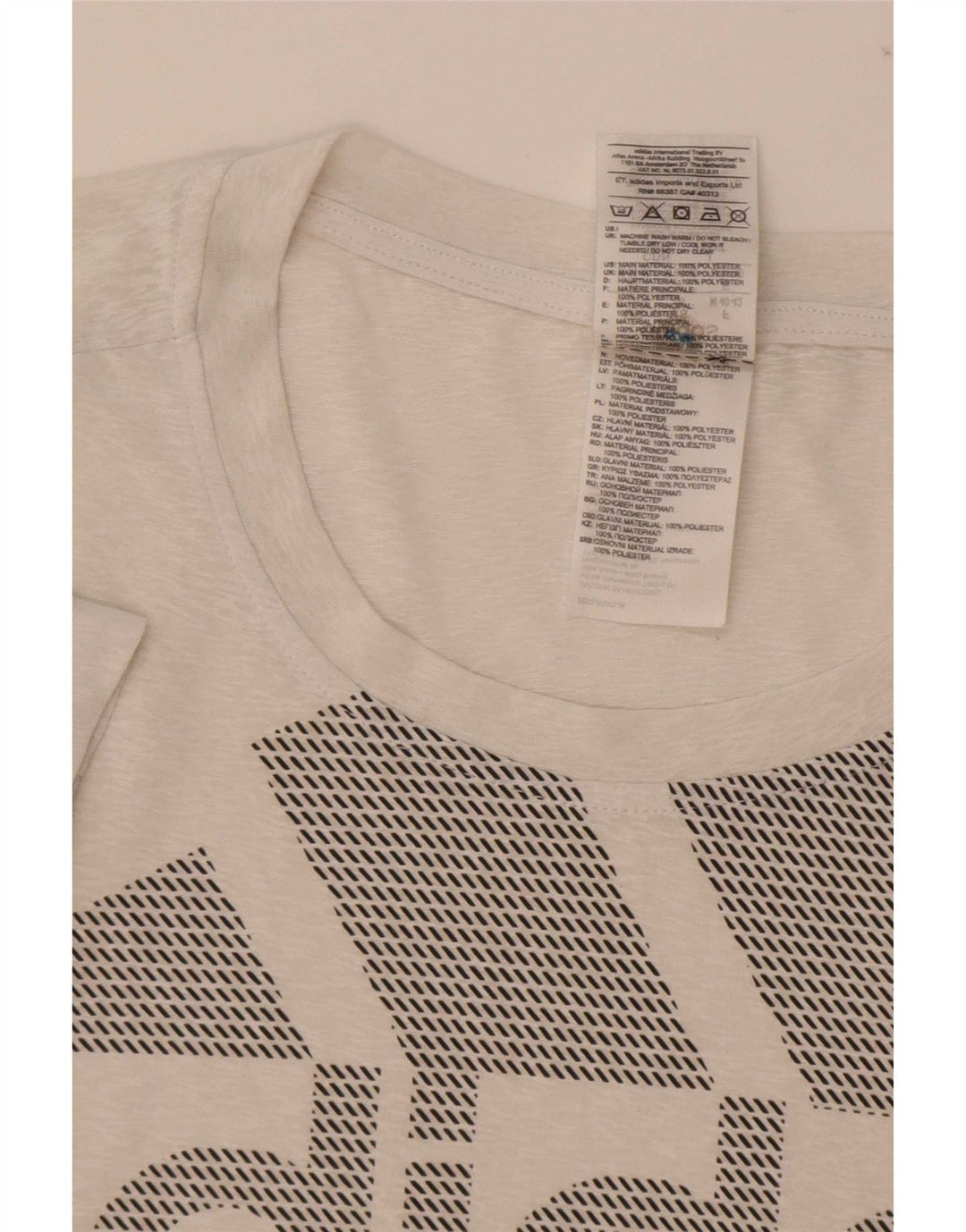 T-shirt grafica oversize Adidas Climalite da donna UK 12/14 Medio Bianco