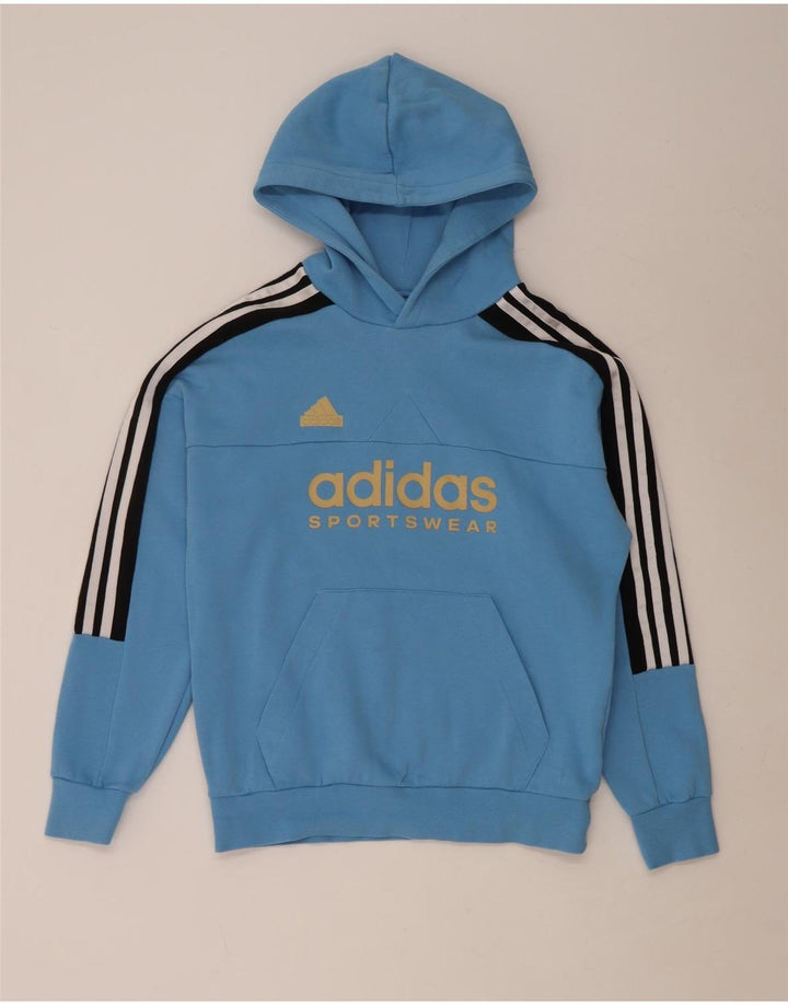 ADIDAS Boys Graphic Full Tracksuit 13-14 Years  Blue Colourblock Polyester