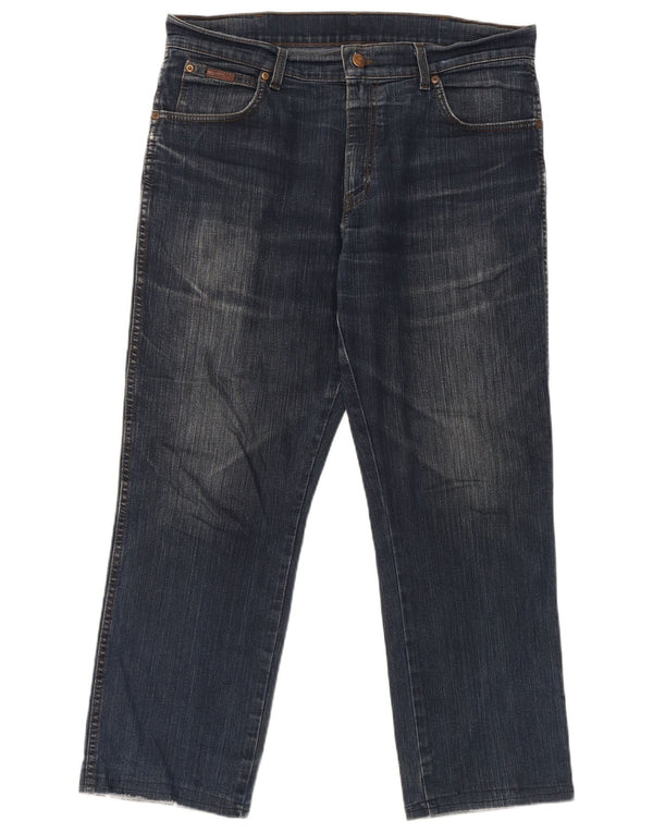 Jeans dritti elasticizzati Texas da donna Wrangler W34 L27 cotone blu navy