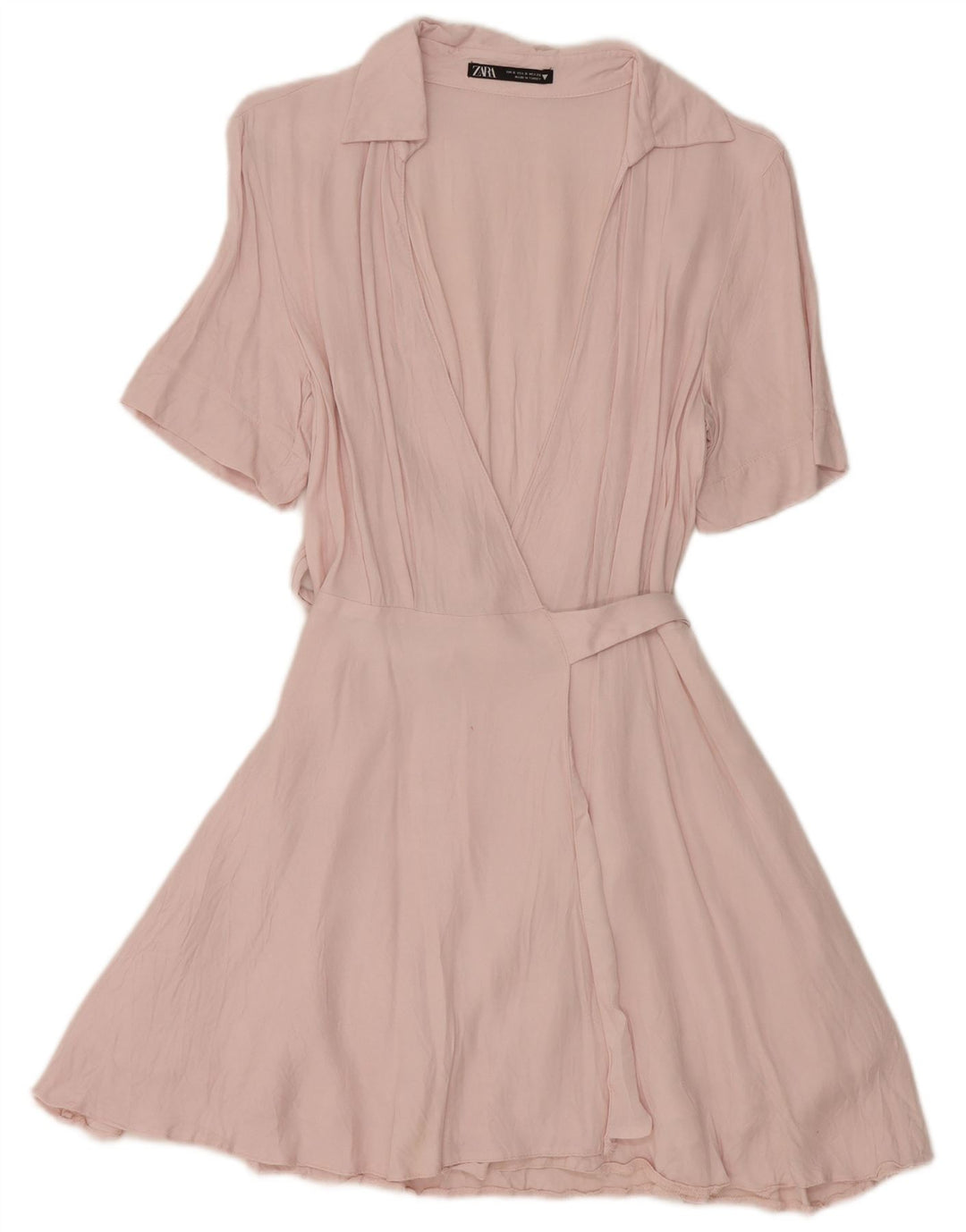 Abito a portafoglio da donna Zara UK 10 piccolo in viscosa rosa